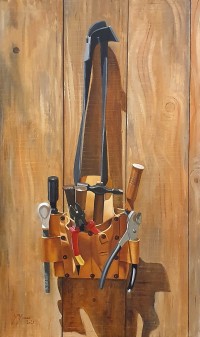 S. M. Fawad, Tools Bag, 23 x 46 Inch, Oil on Canvas, Realistic Painting, AC-SMF-179
